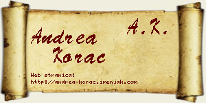 Andrea Korać vizit kartica